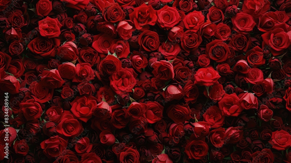 Background made of red roses in their natural state Background made of red roses in their natural state