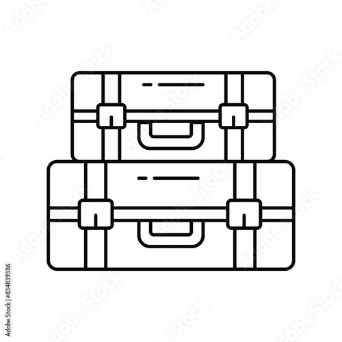 bagpack icon with white background vector stock illustration