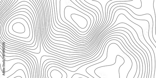 Topographic map and landscape terrain texture grid. Abstract lines background. Contour maps. Vector illustration. black and white topographic contours lines of mountains.