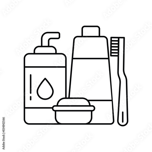 toiletries icon with white background vector stock illustration