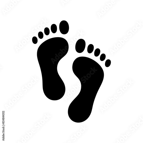 Foot prints icon set. Human footprints icon isolated on white. Vector illustration © chekman