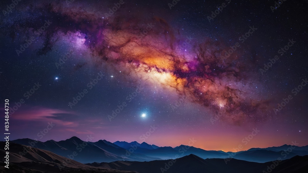 Fototapeta premium Multicolored painted nebula
