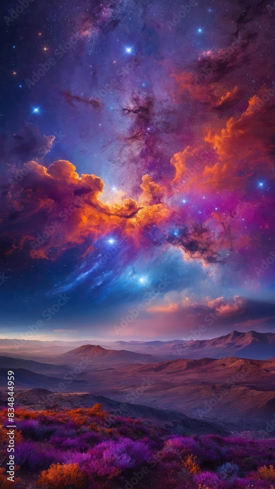 Obraz premium Multicolored painted nebula