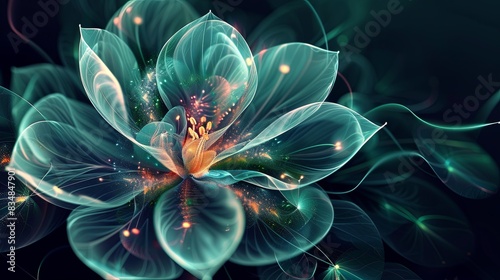 flower made of neural network digital texture
