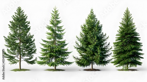 spruce trees five different image