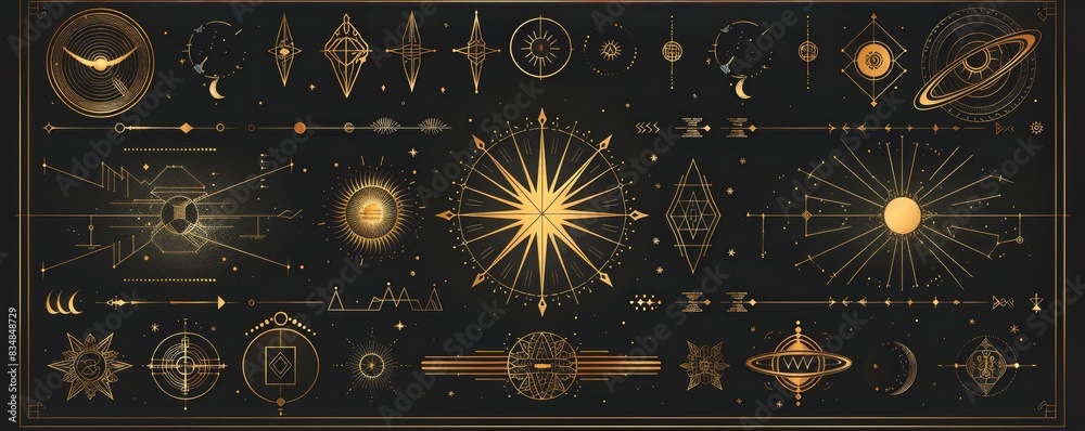 Obraz premium Golden Celestial Symbols