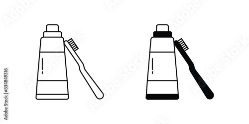 toothbrush icon with white background vector stock illustration