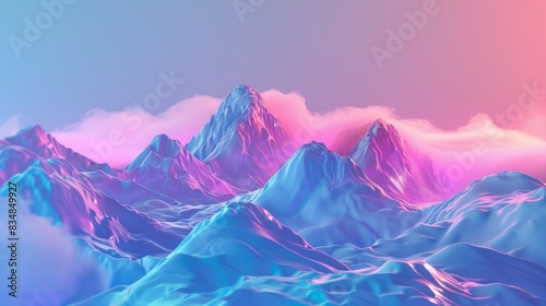 abstract mountain range with a calm fantasy beautiful background wallpaper, and meditation sleep concept