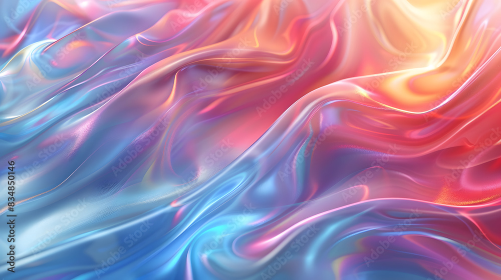 An abstract background with a holographic effect. Use iridescent colors and smooth gradients to create a shifting, multi-dimensional look that catches the light and changes with the angle. An abstract background with a holographic effect. Use iridescent colors and smooth gradients to create a shifting, multi-dimensional look that catches the light and changes with the angle.