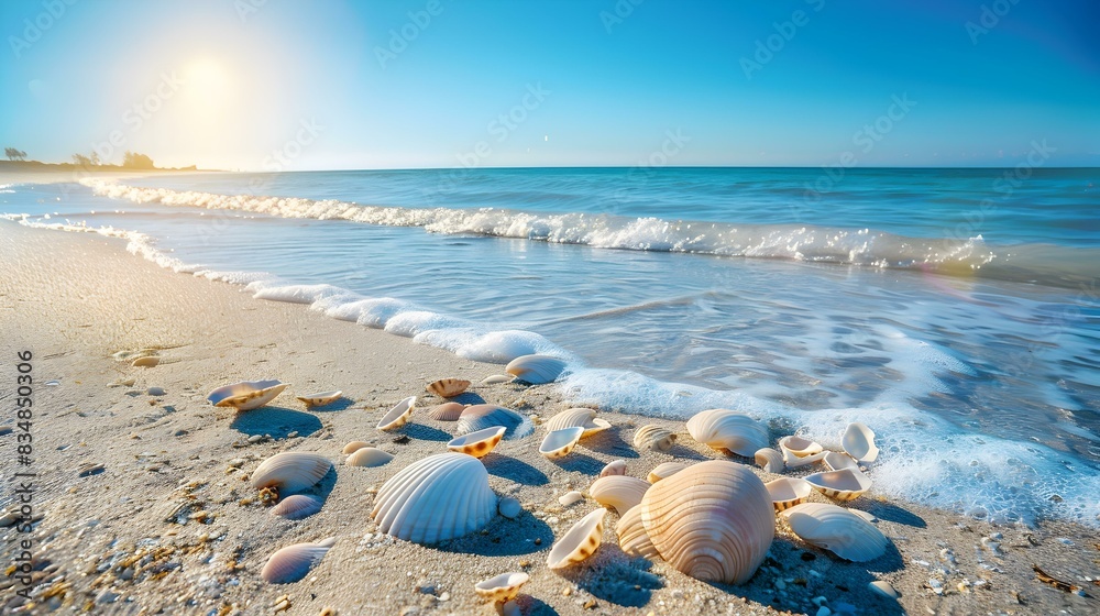 Obraz premium seaside beach with shells image