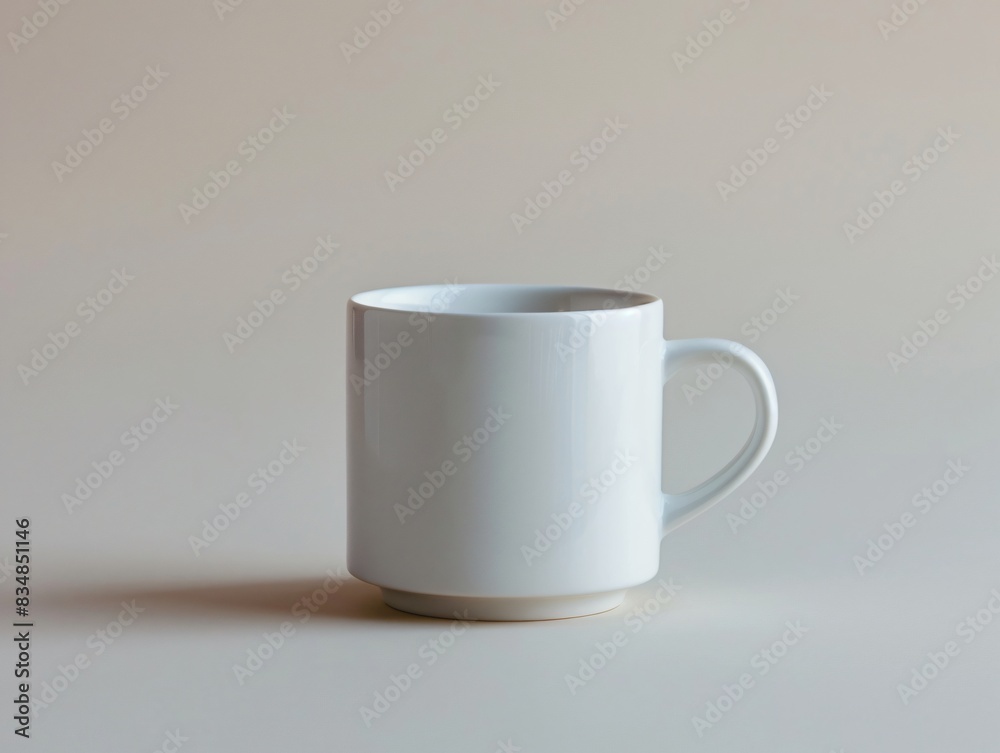 White cup on table White cup on table