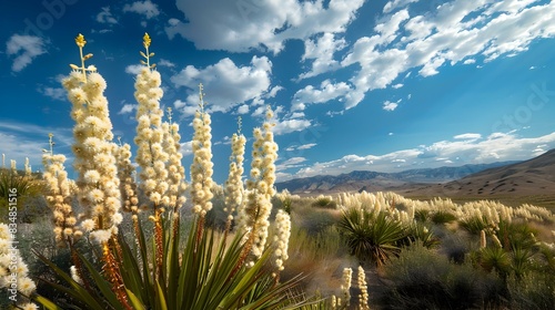 yucca fields against a desert pic