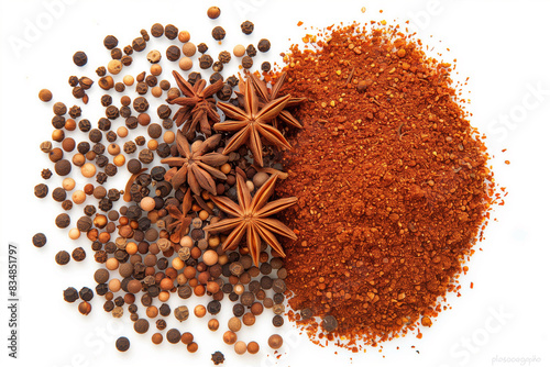 Wallpaper Mural spezie  isolate su sfondo bianco, pepe, anice stellato, cannella, paprica Torontodigital.ca