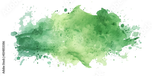 Abstract green watercolor vector illustration isolated on white background