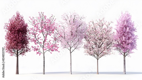 blooming cherry trees five image