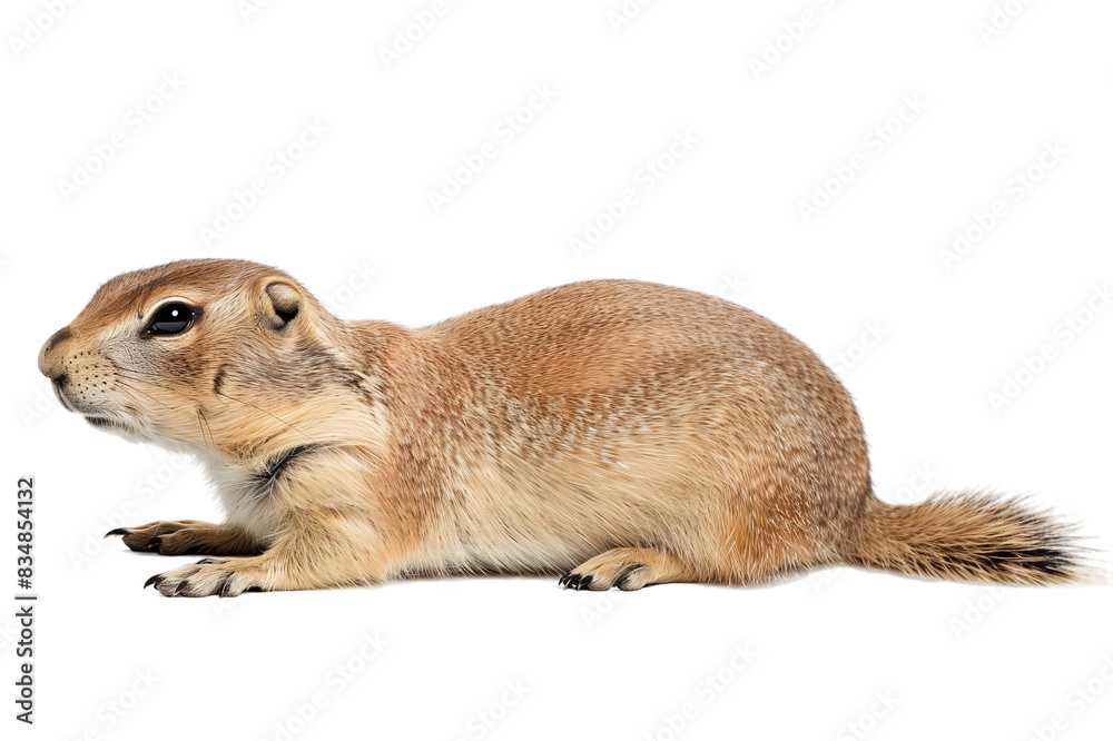 Ground Squirrel in Side Profile, Isolated on Transparent Background, PNG