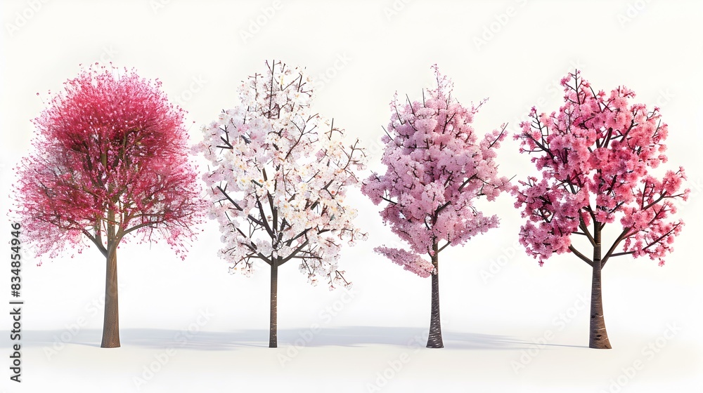 Fototapeta premium blooming cherry trees five img