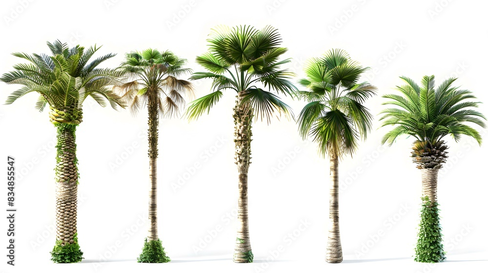 Fototapeta premium palm trees five different pic