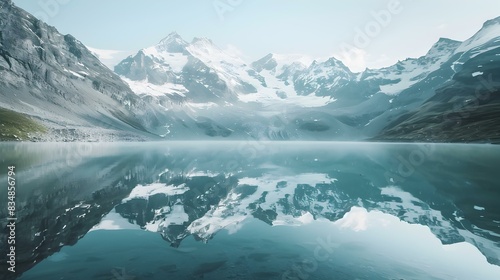glacial lake surrounding pic photo