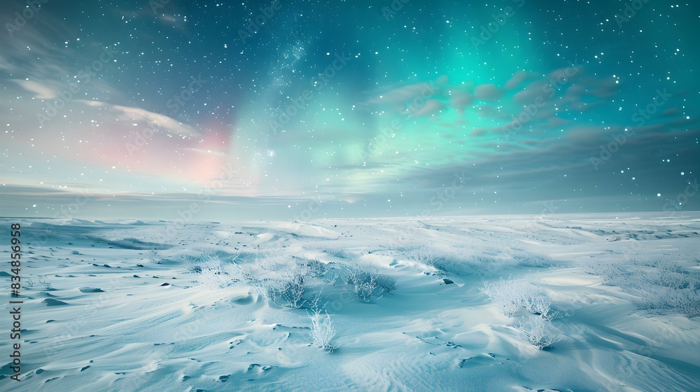 Naklejka premium tundra vast snowy expanses image