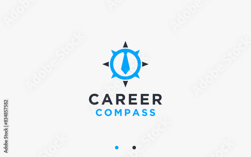 job compass logo design vector silhouette illustration
