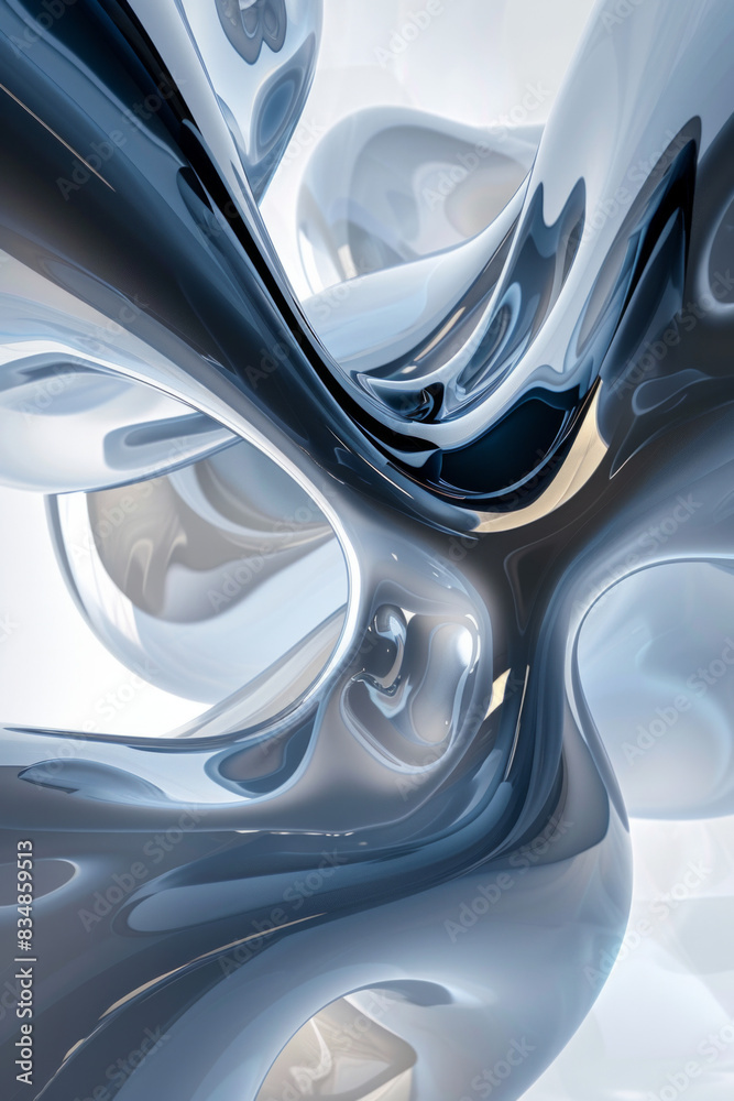 3D-rendered abstract shapes with a sleek, glossy finish and soft shadows. 3D-rendered abstract shapes with a sleek, glossy finish and soft shadows.