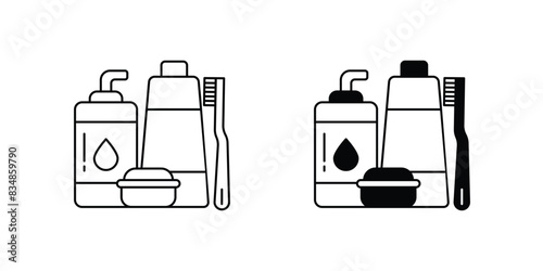 toiletries icon with white background vector stock illustration