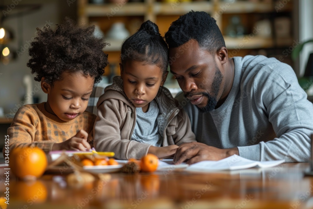 A close-up of parents reviewing their child's homework and school notes at the breakfast table. The child watches with interest and eagerness. The scene is set in a warm, family kitchen, emphasizing A close-up of parents reviewing their child's homework and school notes at the breakfast table. The child watches with interest and eagerness. The scene is set in a warm, family kitchen, emphasizing