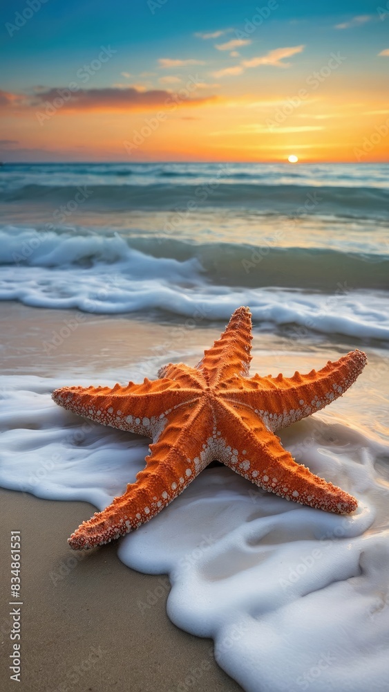Starfish on the beach in the sea Starfish on the beach in the sea