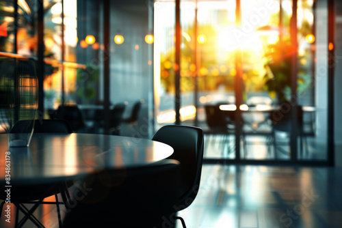 Wallpaper Mural Blurred background of a modern office interior with panoramic windows  Torontodigital.ca
