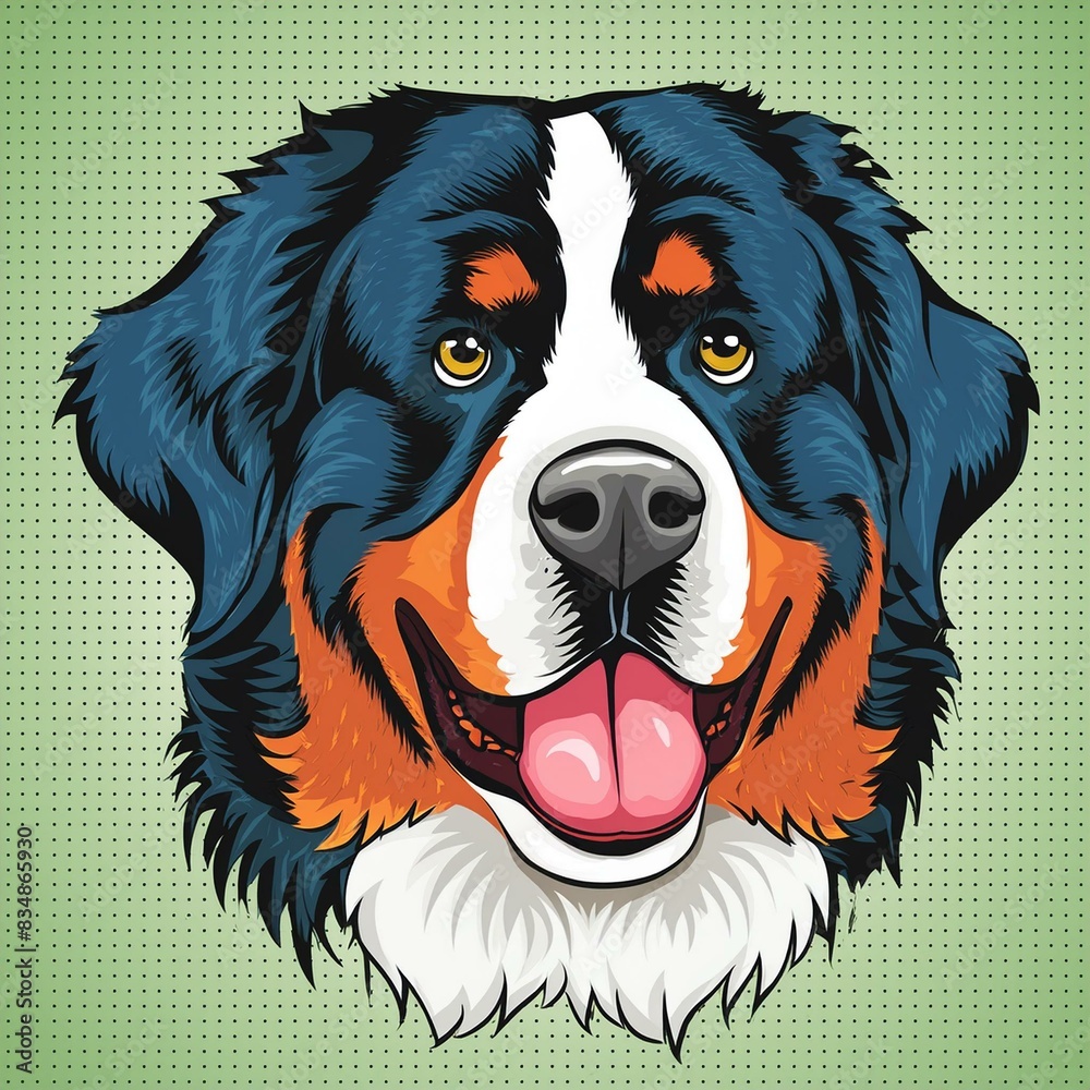 Fototapeta premium Bernese Mountain Dog in pop art style