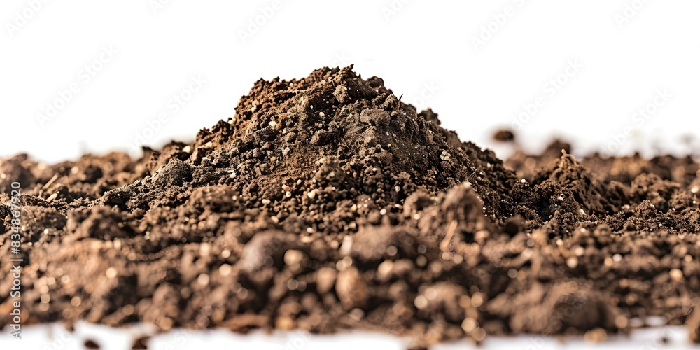 A solitary mound of dirt on a white background. Concept Minimalist Photography, Abstract Composition, Surreal Imagery A solitary mound of dirt on a white background. Concept Minimalist Photography, Abstract Composition, Surreal Imagery