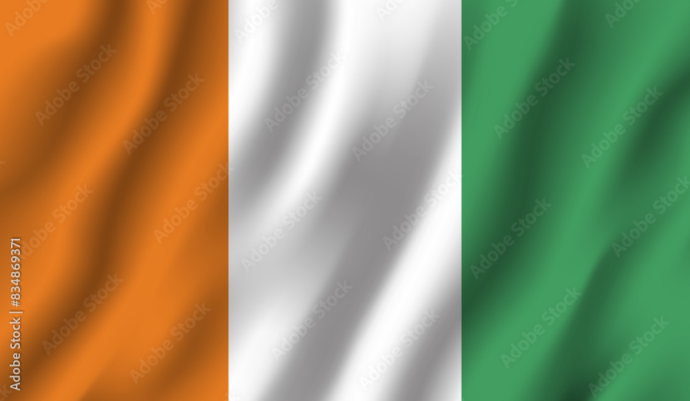 Ireland National Flag waving Irish flag 3d Ireland National Flag waving Irish flag 3d