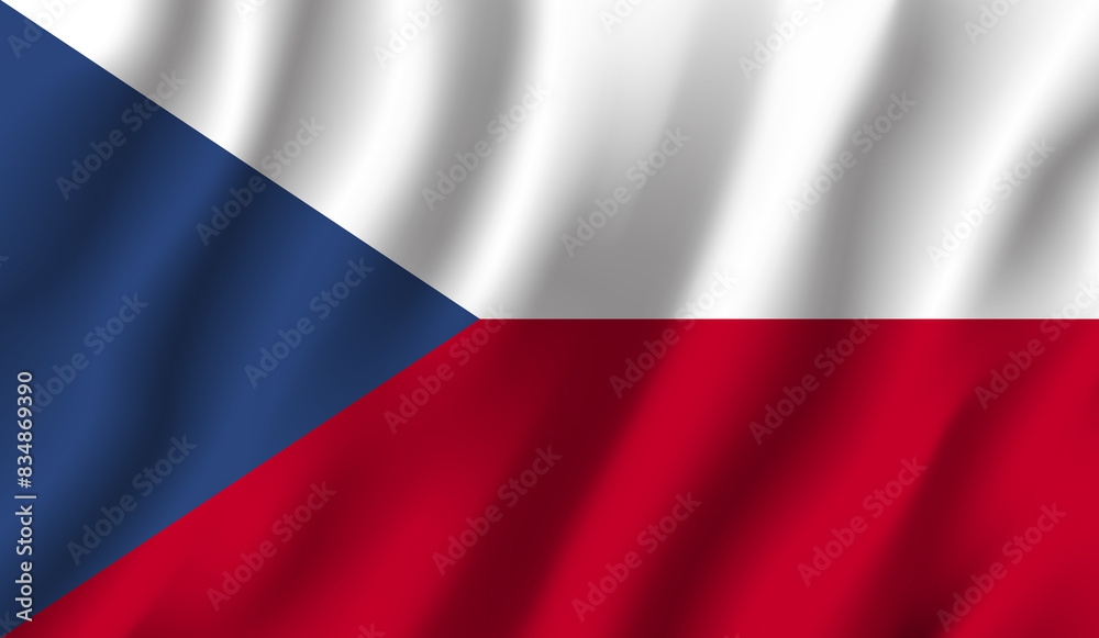 Fototapeta premium Czech Republic National Flag waving czech flag 3d