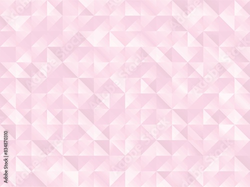 Shiny Light Pink 3D Geometric Mosaic Texture Background（明るくキラキラしたピンク色の立体感のある細かい幾何学模様のモザイクテクスチャ背景）