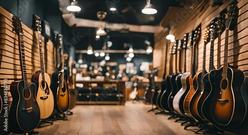 Guitars in a music store.