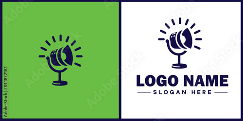 studio light icon Photography light Studio lamp Lighting fixture flat logo sign symbol editable vector