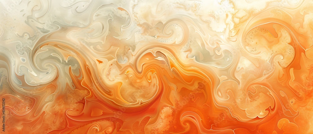 Orange and white swirls on white background Orange and white swirls on white background