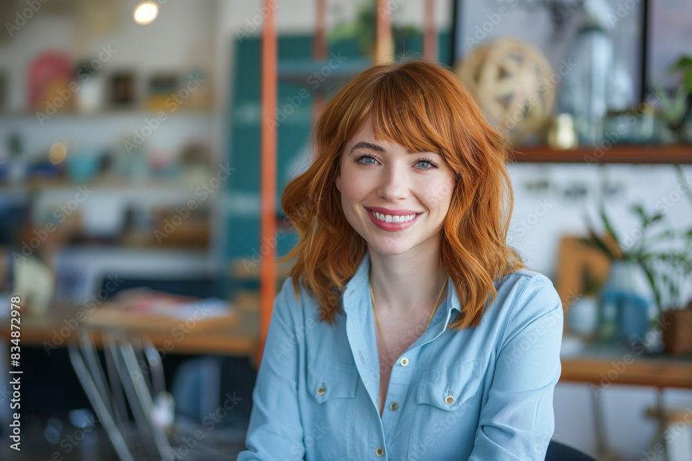 Fototapeta premium Beautiful woman businesswoman in a modern office. Stylish woman