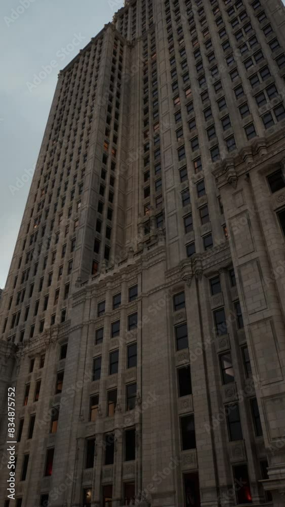 A very tall building with a sky in the background