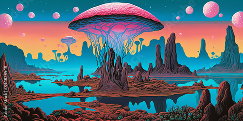 Alien fantasy landscape. Di...