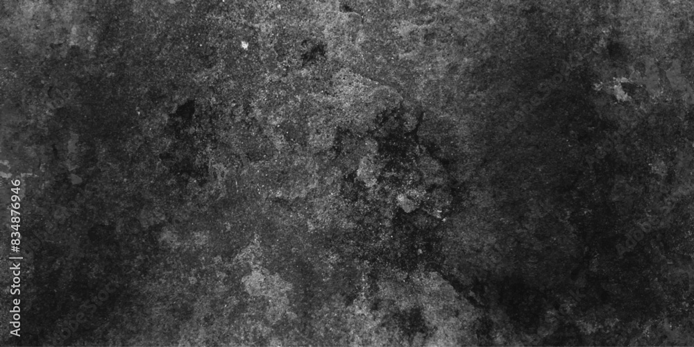 Fototapeta premium Black and white abstract grunge old concrete wall texture stain isolated overlay decorative vintage background.