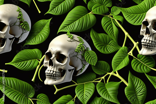 Skulls intertwined with bra...