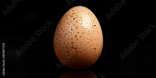 egg on black background