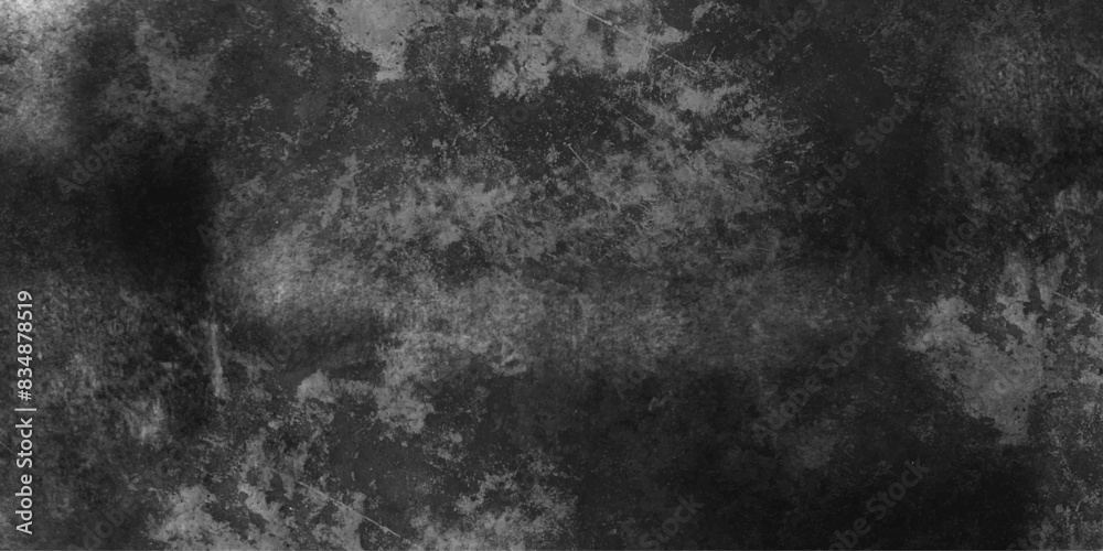Fototapeta premium Black and white abstract grunge old concrete wall texture stain isolated overlay decorative vintage background.