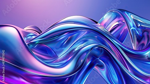 Abstract holographic iridescent neon liquid metal texture background. Colorful abstract gleaming fluid material..