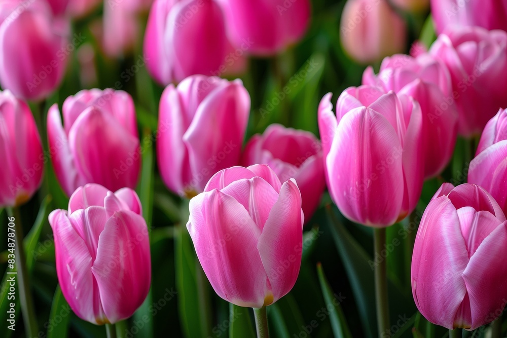 Close-up of vibrant pink tulips in full bloom – beauty, nature, gardening Close-up of vibrant pink tulips in full bloom – beauty, nature, gardening