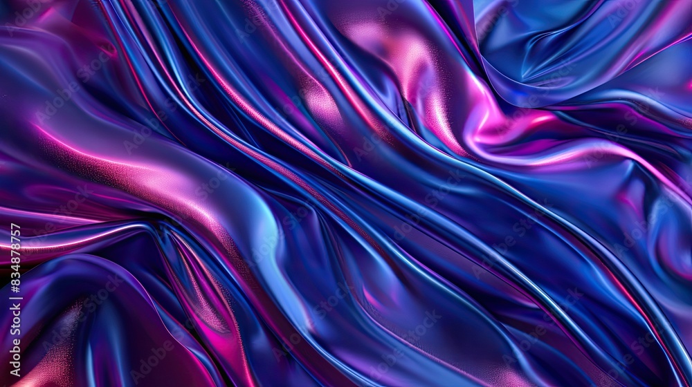 Fototapeta premium Abstract holographic iridescent neon liquid metal texture background. Colorful abstract gleaming fluid material..