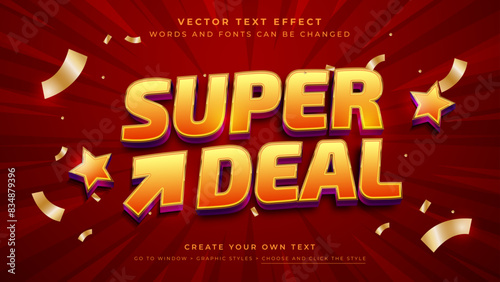 3D Super Deal Text Effect Template, Editable Vector Graphic Style