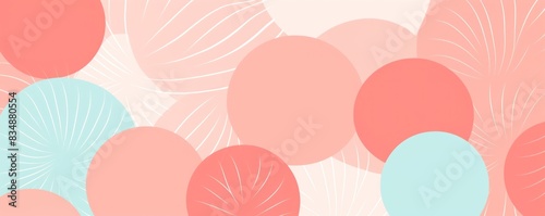 Repeated modern soft pastel color vector art circle pattern circular round background design
